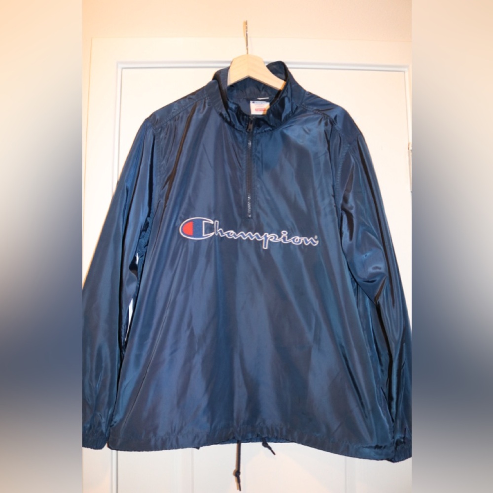 Supreme Champion Half Zip Pullover SS17 Blue Medium Jacket
